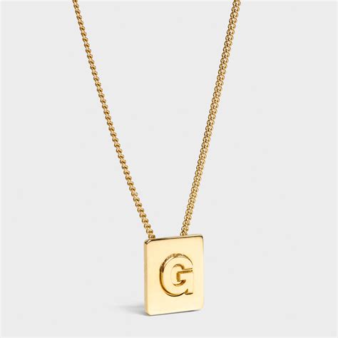 Alphabet F Necklace in Brass with Gold finish 